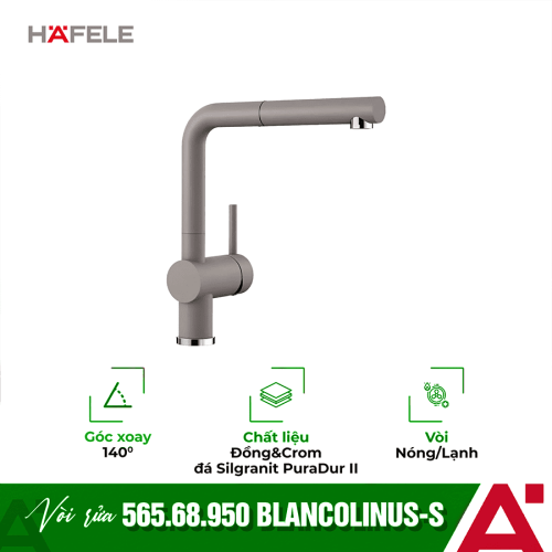 Vòi rửa chén bát Hafele Blancolinus S màu xám 565.68.950