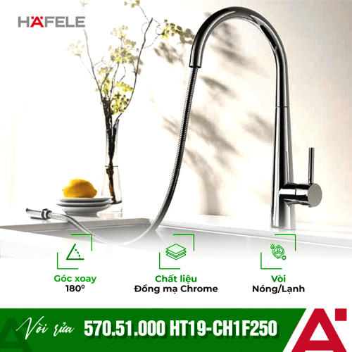 Vòi rửa bát inox Hafele HT19-CH1F250 570.51.000
