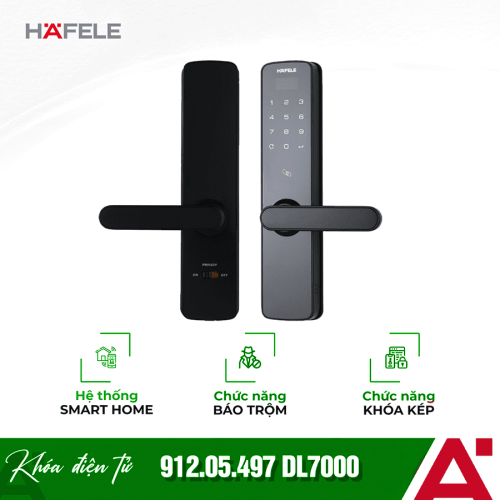 Khóa điện tử Hafele DL7000 912.05.497 - Chưa bao gồm pin