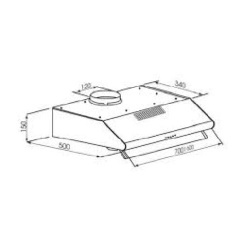 Kích thước máy hút khử mùi Kocher K-6060I 60cm