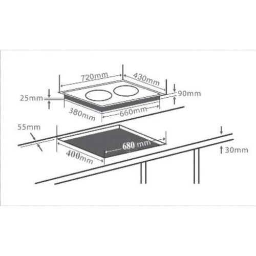 Kích thước của Bếp điện đôi Chefs EH-DHL321