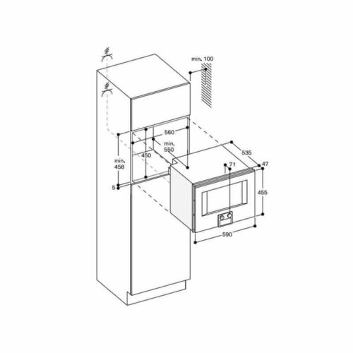 Kích thước lò nướng kết hợp vi sóng âm tủ Hafele GAGGENAU 539.06.472