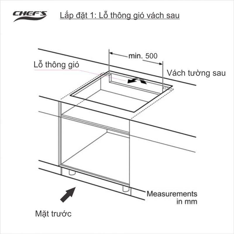 Lắp đặt Bếp điện từ Chefs EH-MIX220 Lắp đặt Bếp điện từ Chefs EH-MIX220