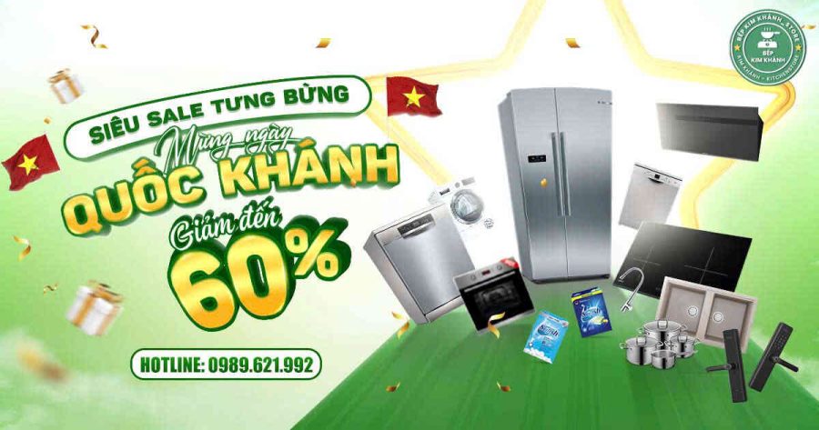 Banner khuyến mãi thiết bị nhà bếp ngày quốc khánh